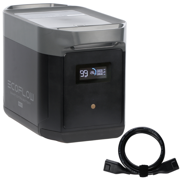 EcoFlow DELTA 2 Max Zusatzbatterie 2048 Wh LiFePO4 erweiterbar bis 6144 Wh kompatibel