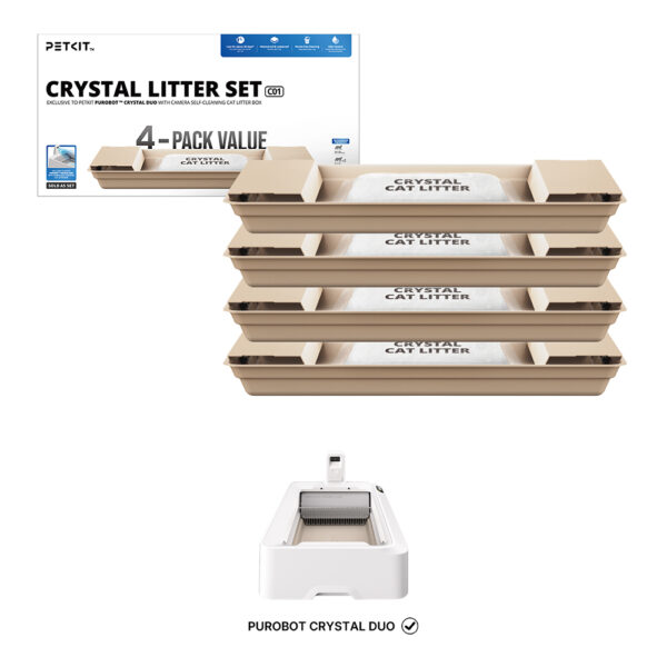 PETKIT Crystal Katzenstreu 4er Pack Silica Premium